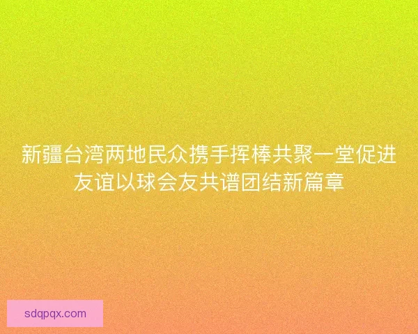新疆台湾两地民众携手挥棒共聚一堂促进友谊以球会友共谱团结新篇章