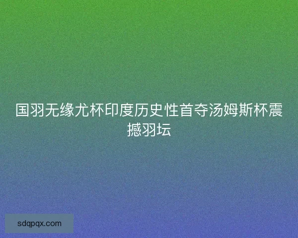 国羽无缘尤杯印度历史性首夺汤姆斯杯震撼羽坛